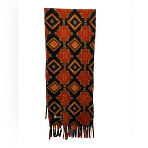 Book Gear Geometric Patterned Orange and Black Scarf OS